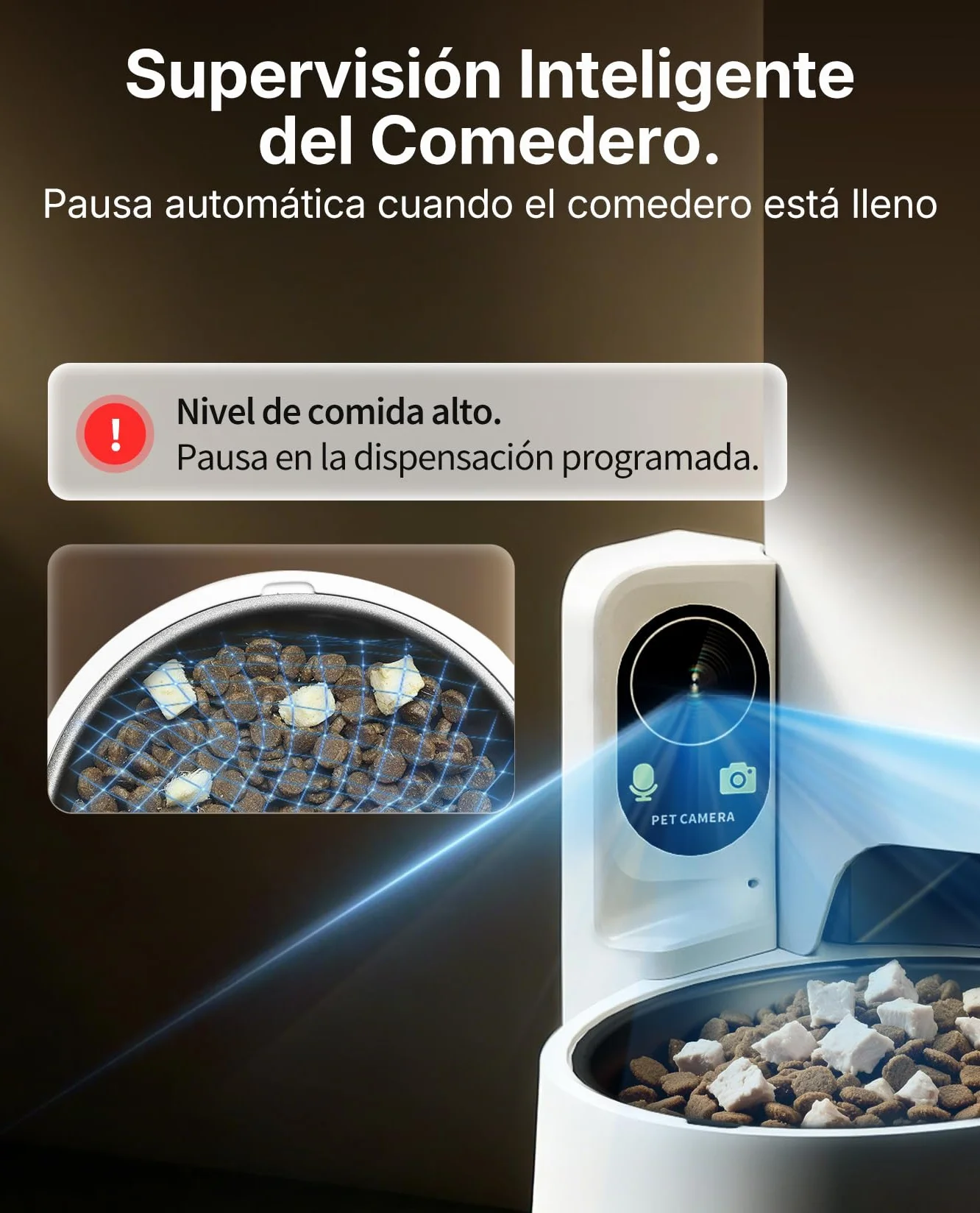PETKIT Nuevo Comedero Gato Automatico con Cámara, Reconocimiento de Varios Gatos, 2.4G & 5GHz WiFi, 3L Dispensador Comida Gatos/Perros, 1080P HD, Función AI, App Control, Cuenco de Acero Inoxidable