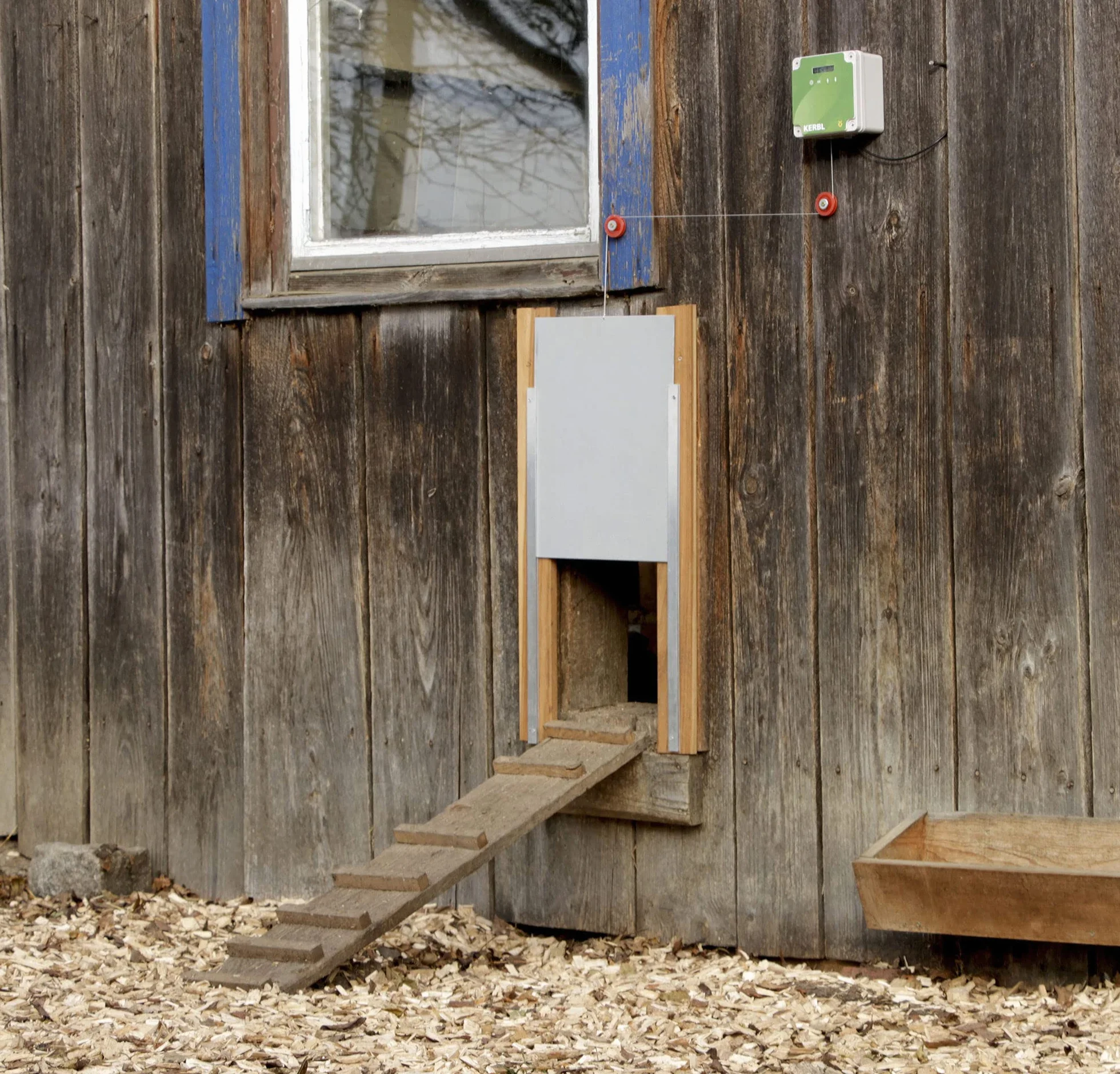 Kerbl Hobbyfarming Control automático para Puerta de gallinas, Control de trampilla, plástico, Sensor de luz