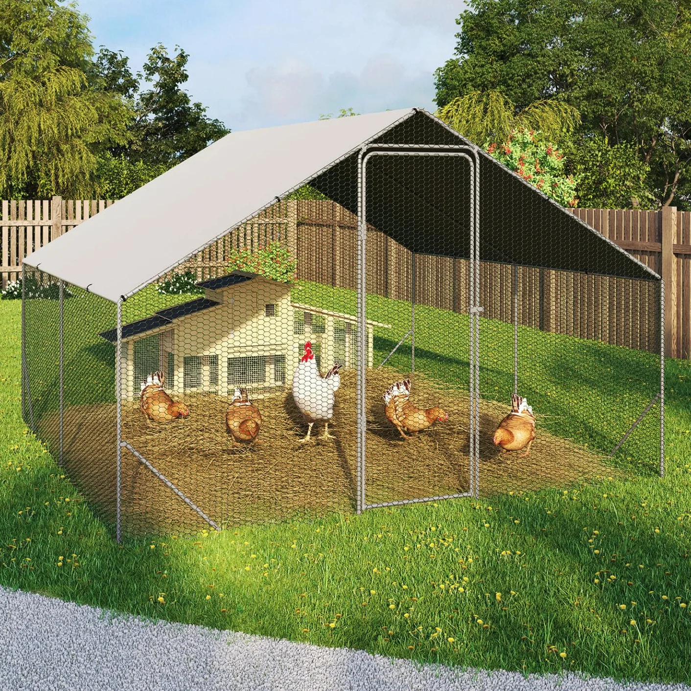 Recinto gallinero 9 m² Acero galvanizado 3 x 3 m