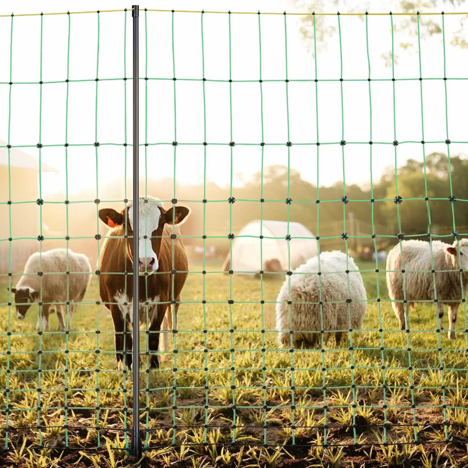 VEVOR Red de Cerca Eléctrica, 127 x 4998,7 cm, con Postes y Estacas para Ganado, Cerca Eléctrica Portátil para Cabras, Ovejas, Ciervos, Cerdos y Perros, para Patios, Jardines, Granjas y Ranchos