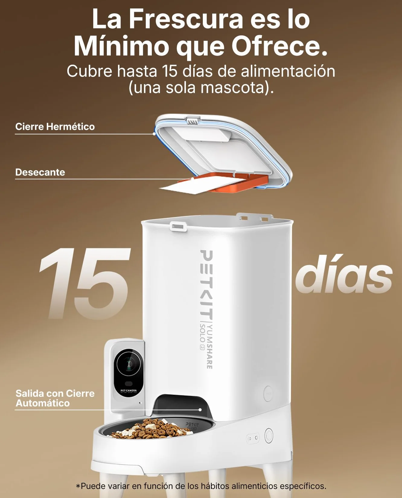 PETKIT Nuevo Comedero Gato Automatico con Cámara, Reconocimiento de Varios Gatos, 2.4G & 5GHz WiFi, 3L Dispensador Comida Gatos/Perros, 1080P HD, Función AI, App Control, Cuenco de Acero Inoxidable
