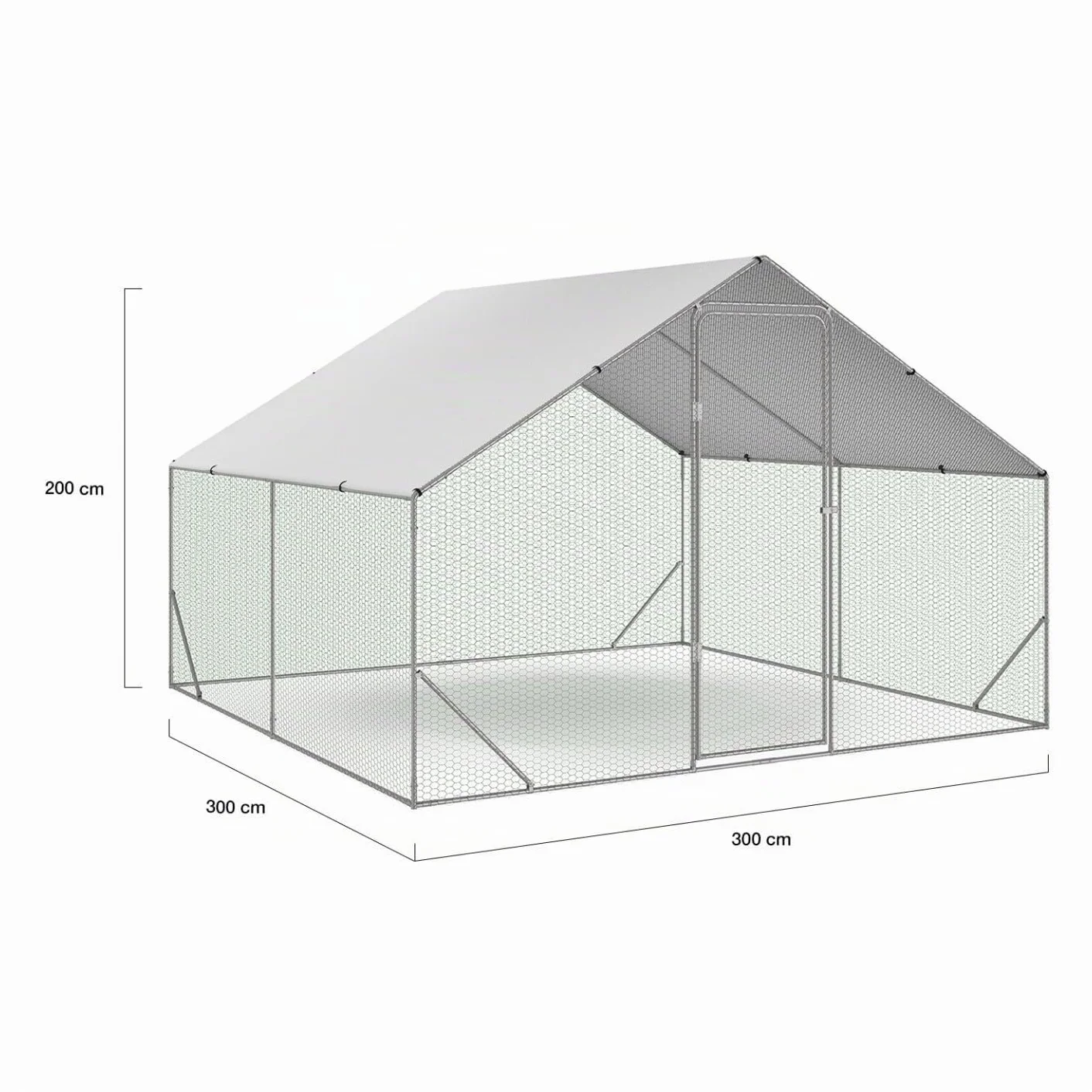Recinto gallinero 9 m² Acero galvanizado 3 x 3 m
