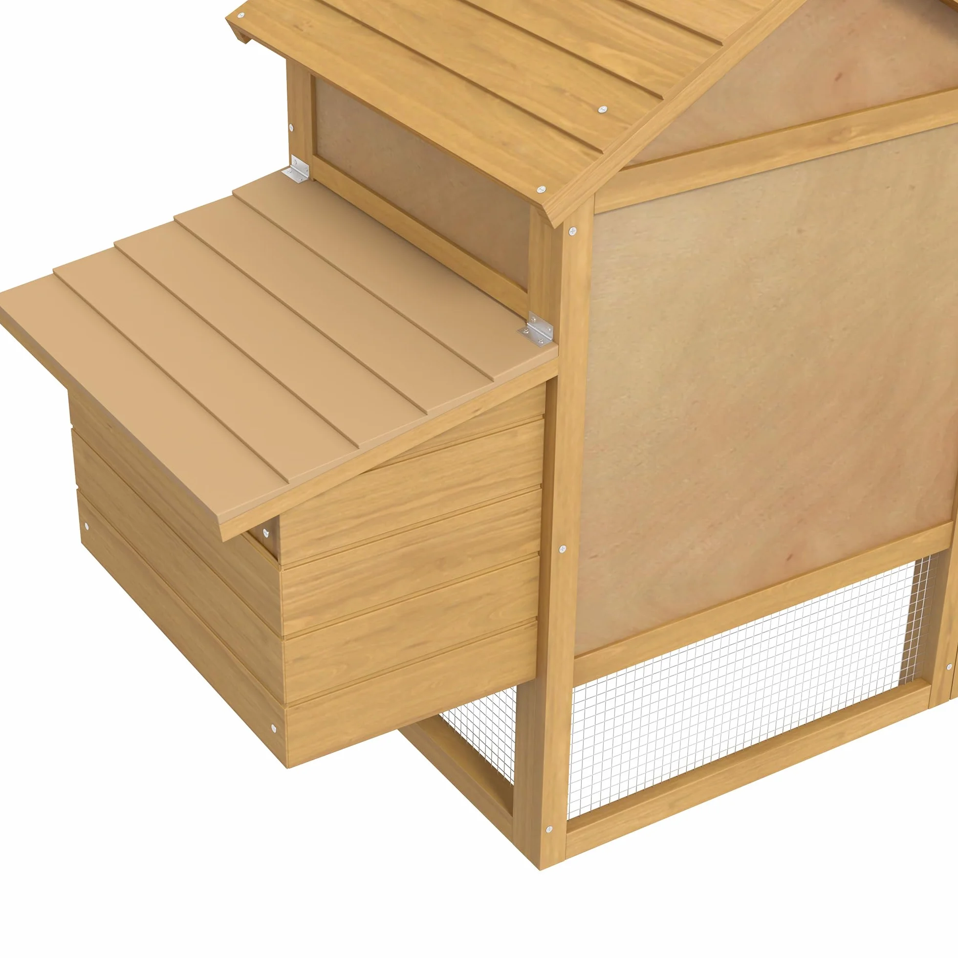 PawHut Gallinero de Madera para Exterior XXL con 2 Corrales, Caja Nido, Bandeja Extraíble 151,5x54x87 cm