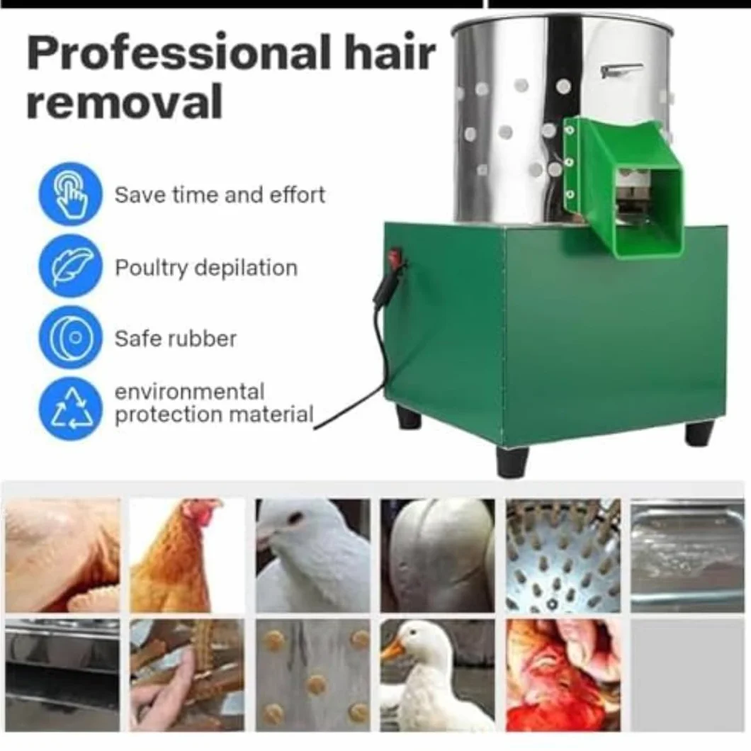 Máquina desplumadora automática de aves de corral de acero inoxidable, herramienta eléctrica para pollo, pato, granja, cocina comercial