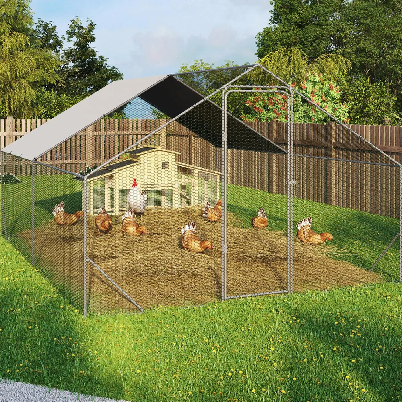 Enclos gallinero 12 m² acero galvanizado