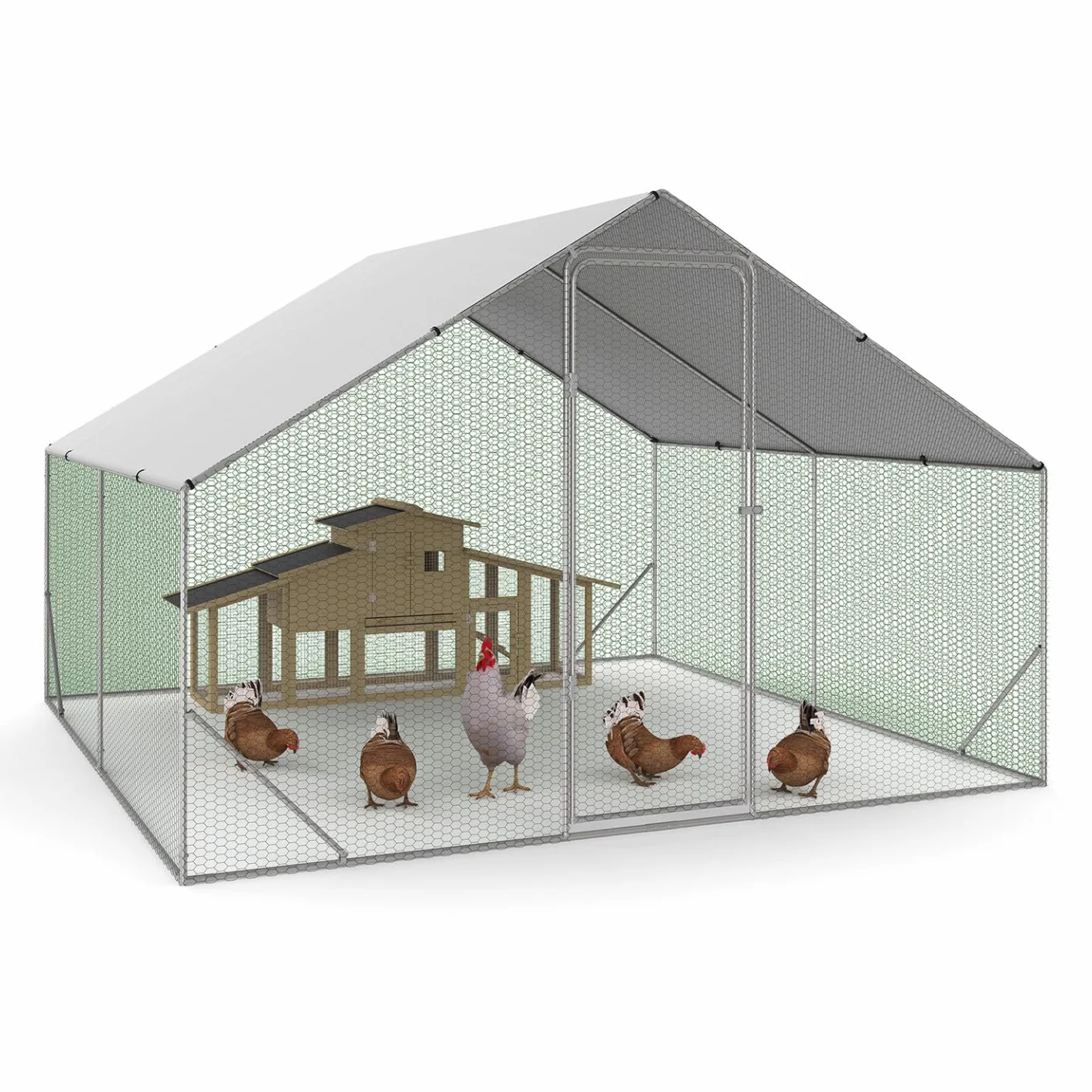 Recinto gallinero 9 m² Acero galvanizado 3 x 3 m