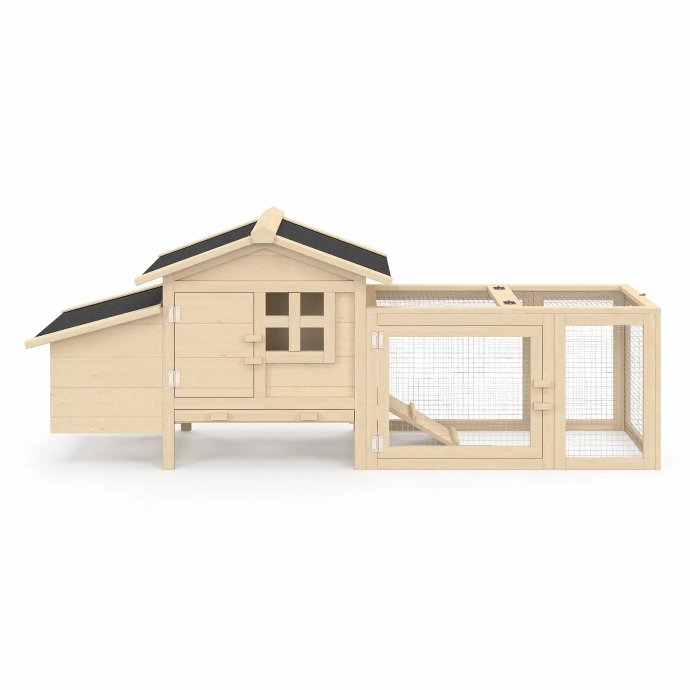 IDMarket - Gallinero sobre pilotes con recinto y ponderador de madera
