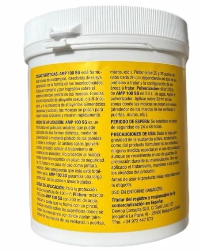 AGITA 10 WG 500 grs 3 meses de resistencia. Contra las moscas. Acetamiprid 10%