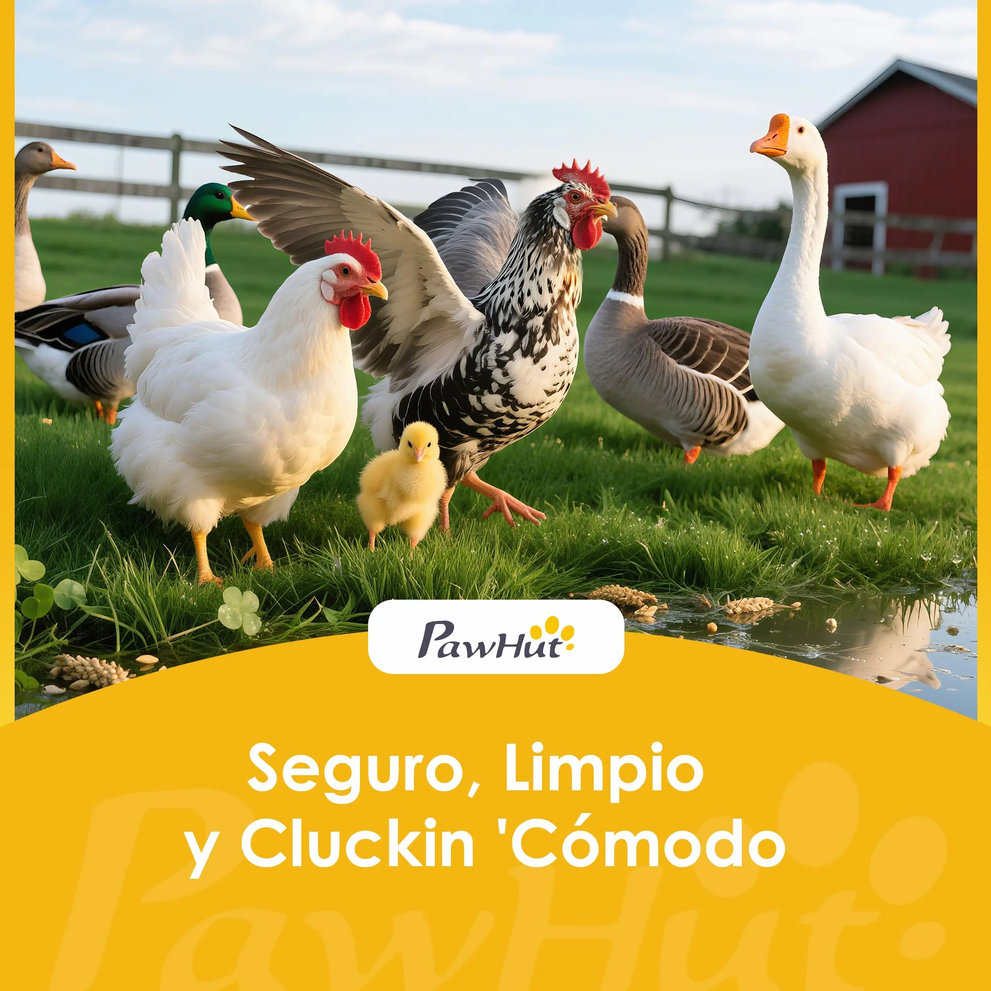 PawHut Gallinero de Madera para Exterior, 2 Nidos, Bandeja Extraíble, Perchas, Techo Impermeable, 150x100x96,5 cm, Gris
