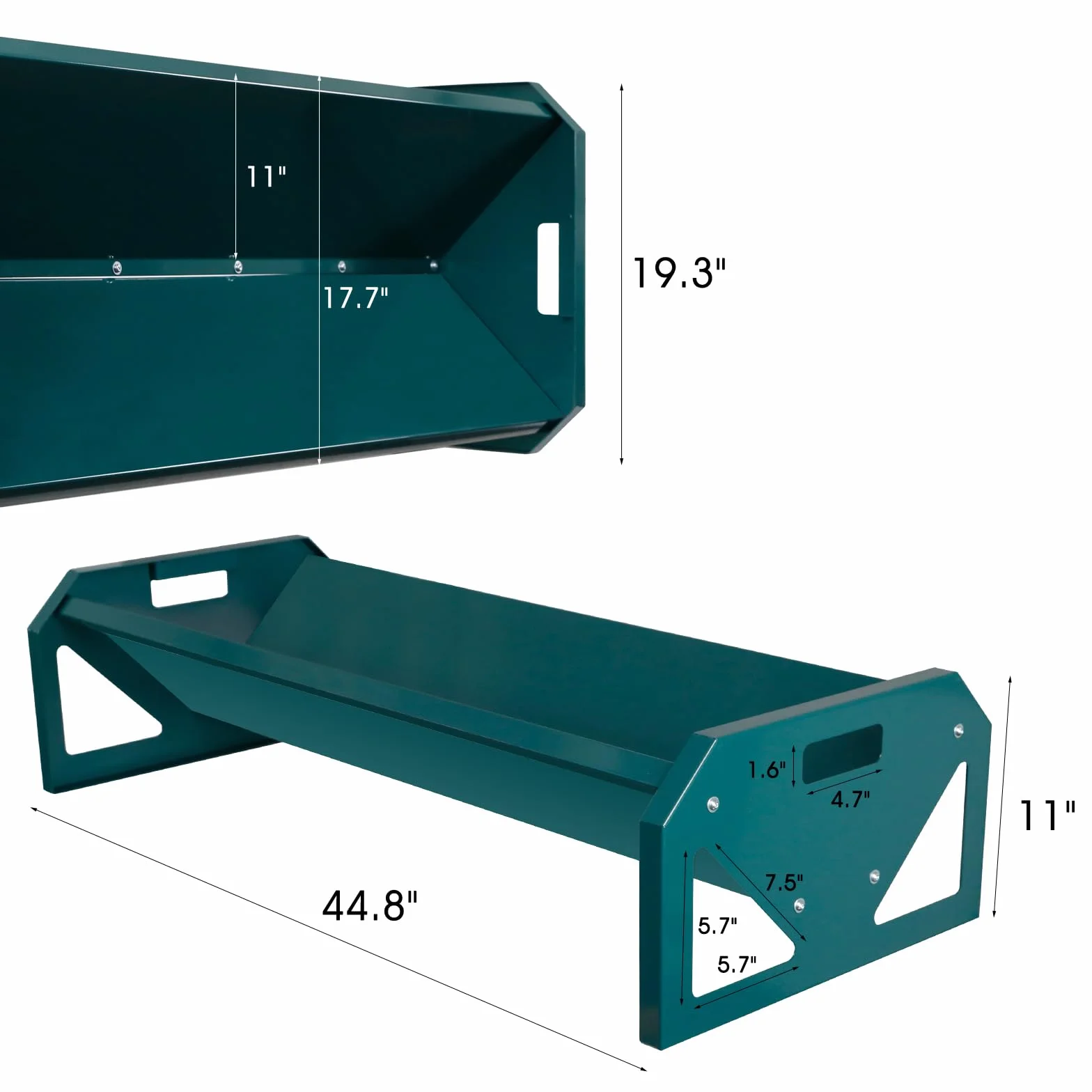 Comedero portátil de acero galvanizado de 114,3 cm de largo, resistente, de gran capacidad, fácil de limpiar, para terneros, ovejas, caballos, alpacas y cabras, Verde