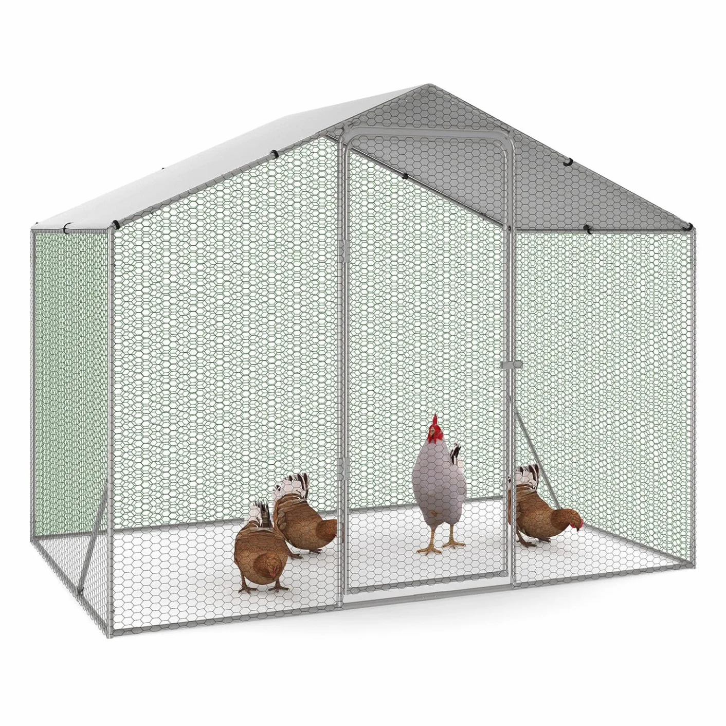 Corral para gallinas de 3 m² Acero galvanizado 2,20x1,4 m