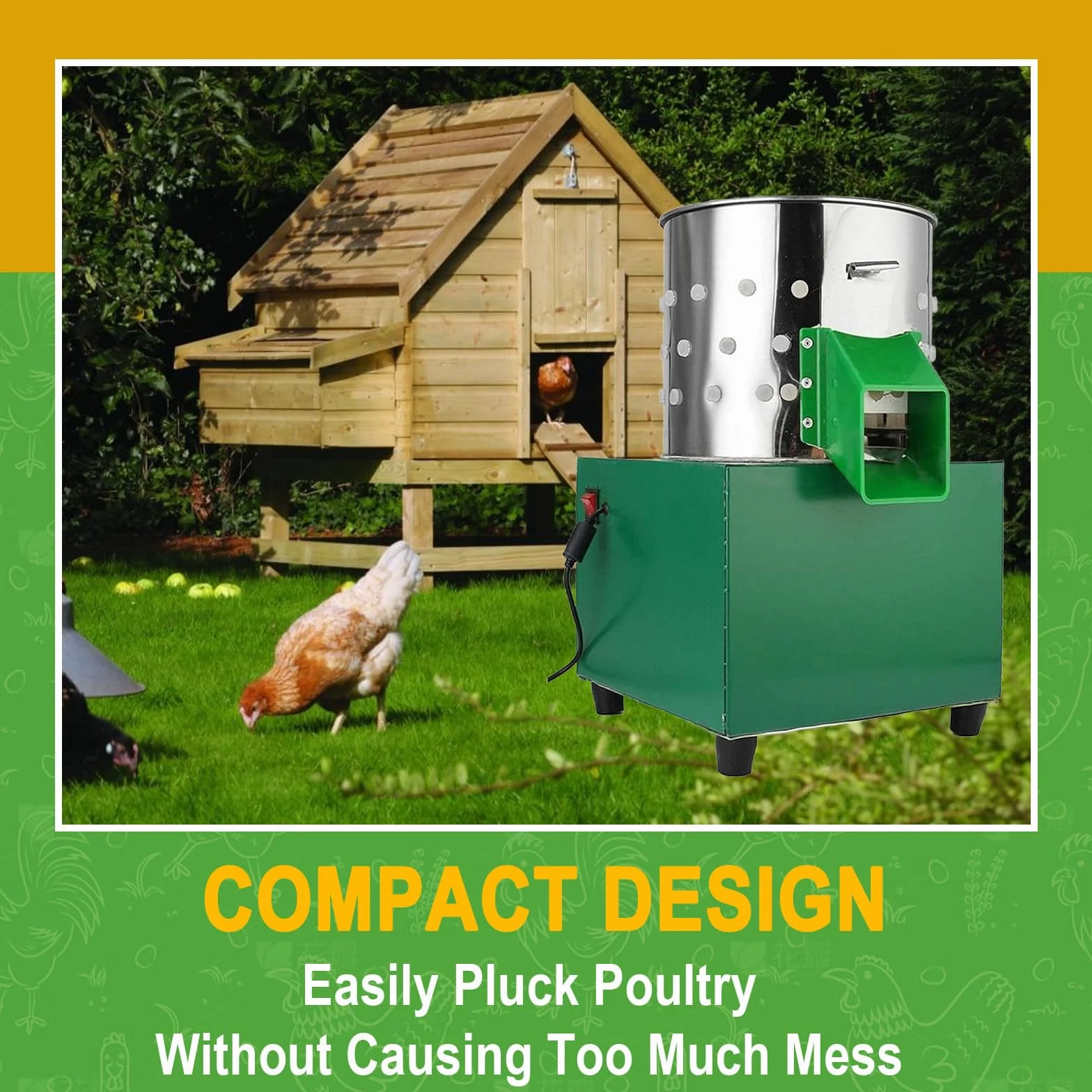 Desplumadora De Pollos - Desplumadora De Aves, Desplumadora De Aves Eléctrica De Acero Inoxidable, para Patos, Zorzales, Pollos Y Gansos, Agricultura Profesional