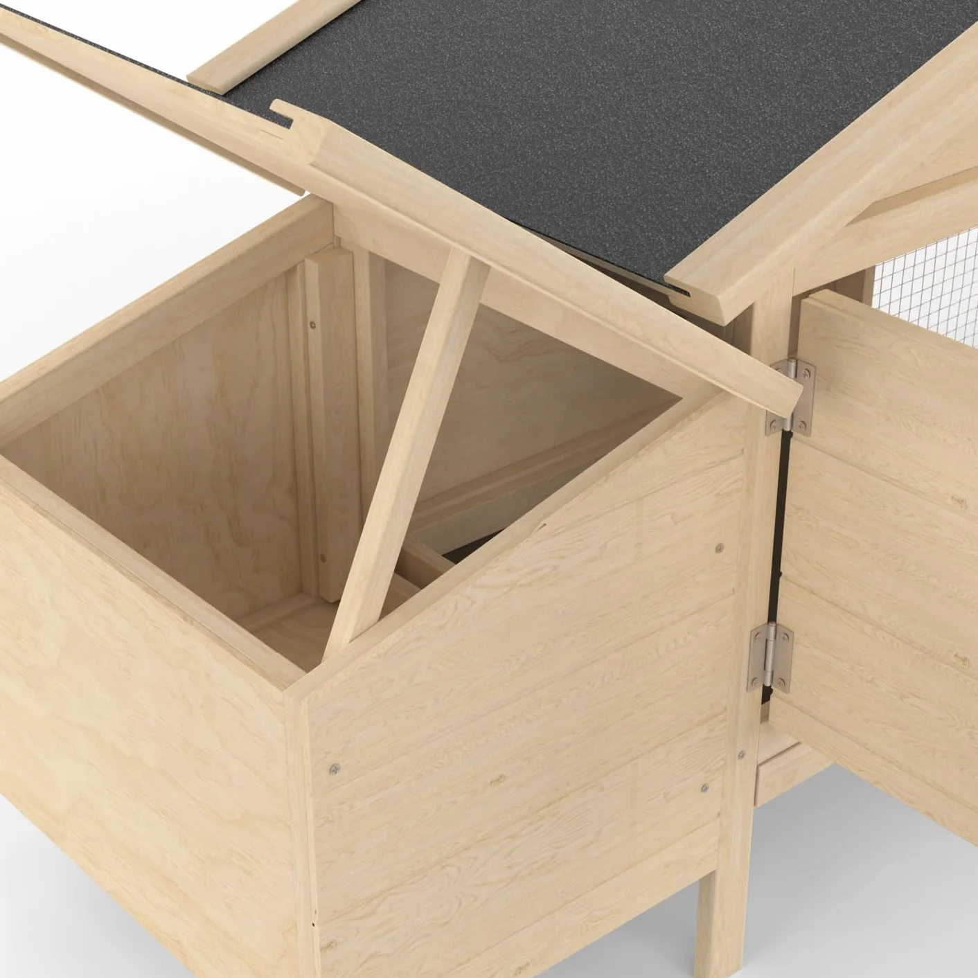 IDMarket - Gallinero sobre pilotes con recinto y ponderador de madera