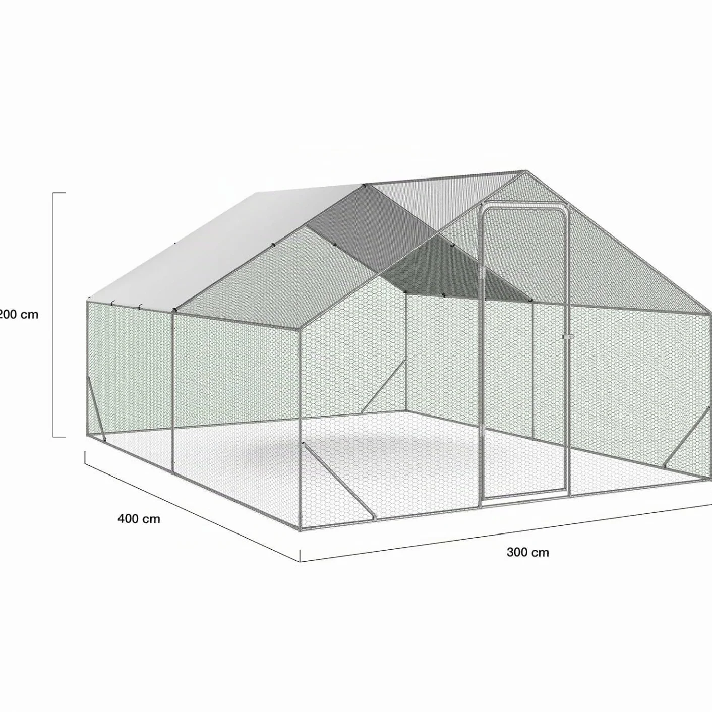 Enclos gallinero 12 m² acero galvanizado